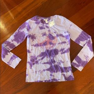NWT limited too tie dye peace sign top size 10